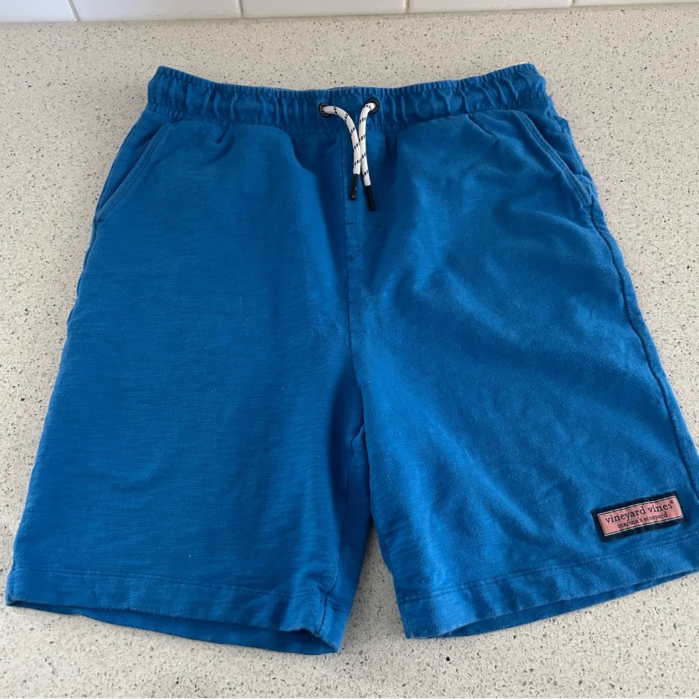 Vineyard Vines Blue Drawstring Terry Shorts, Boys Size XL